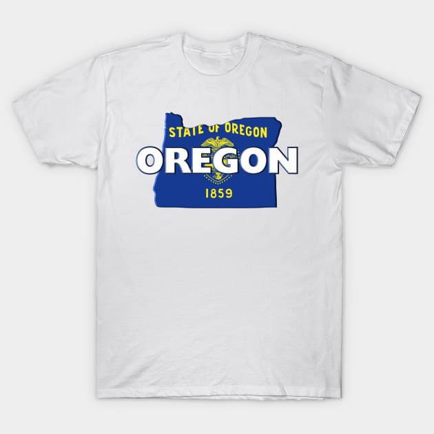 Oregon Colored State T-Shirt by m2inspiration